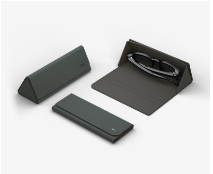 Funda y paño incluidos con las gafas Nuance Audio