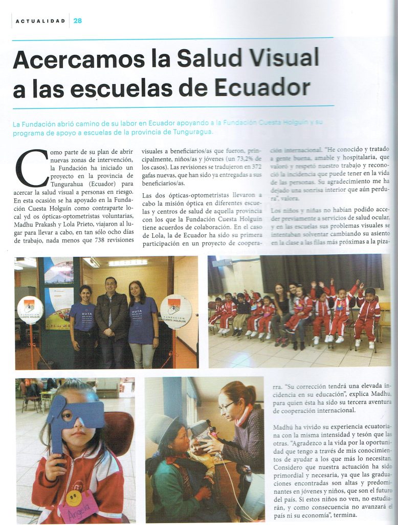 Reportaje: Acercamos la Salud Visual a las escuelas de Ecuador